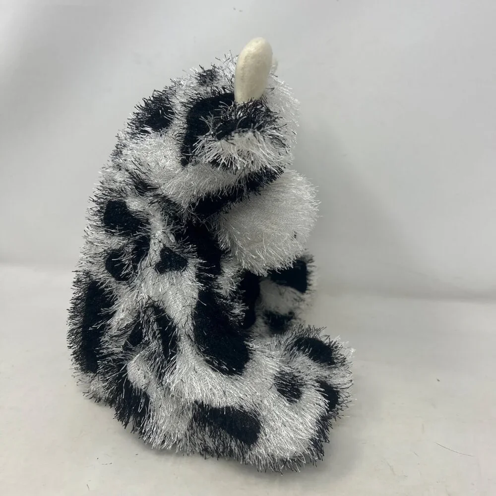 Kellytoy Cow Black White Spots Eyelash Fur Plush Stuffed Animal‎ 12